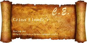 Czina Elemér névjegykártya
